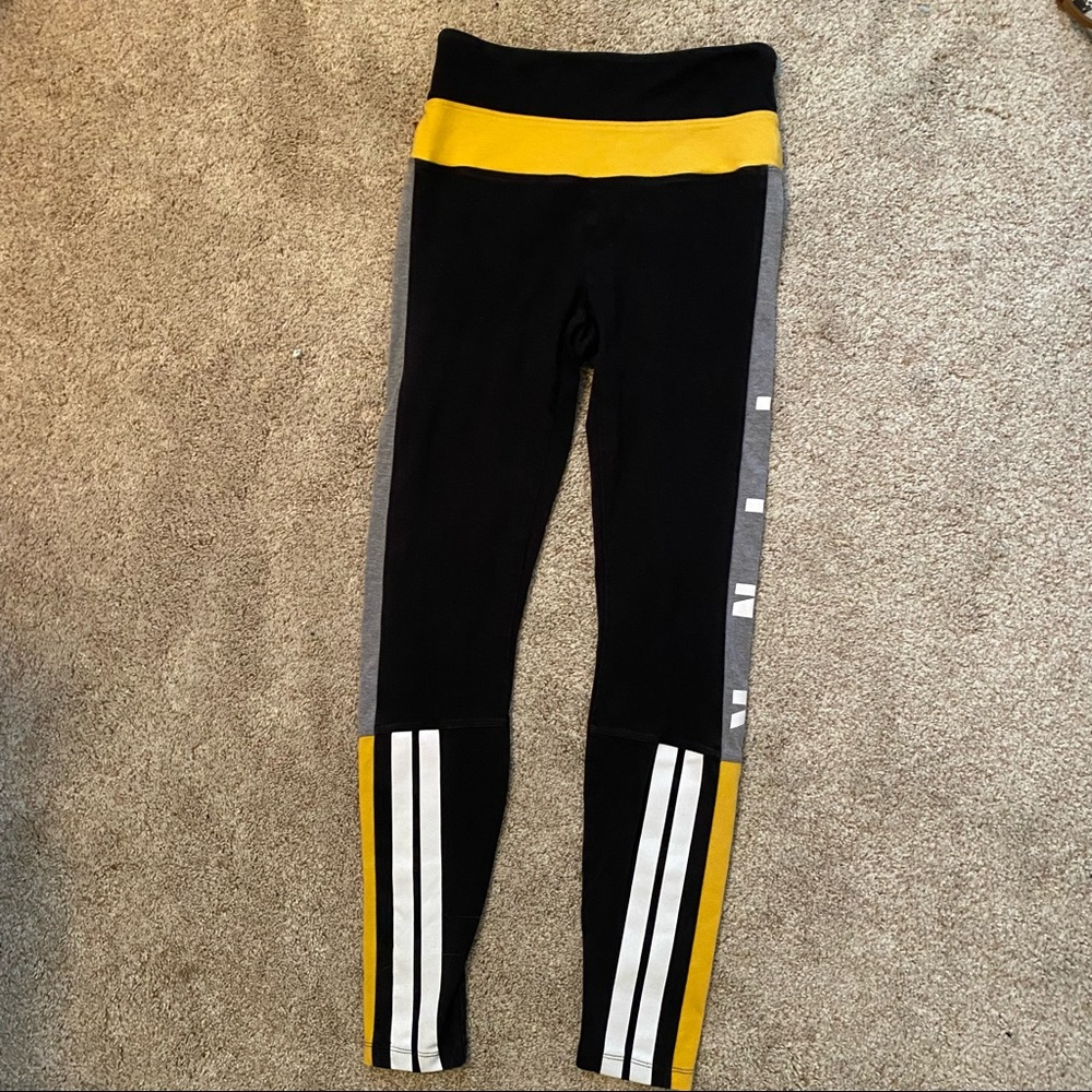 Victoria's Secret PINK High Waist Yoga Black & Yellow Cotton Legging